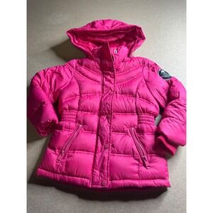 Diesel‎ Kids Hot Pink Quilted Puffer Jacket Hooded Winter Coat Size 4T